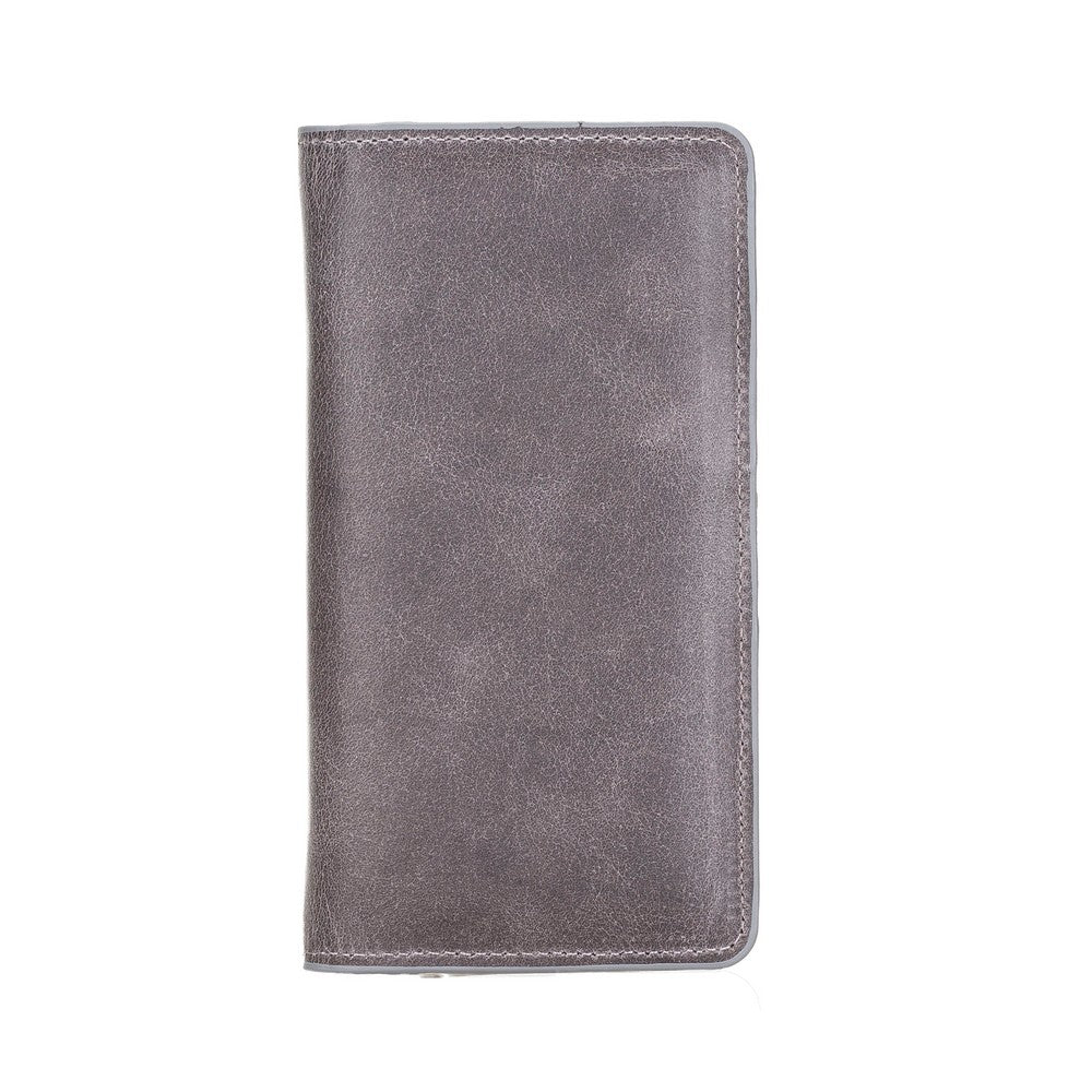 Calvina 6.5 inch Uyumlu Deri Kartlıklı Kılıf TN18 Gri