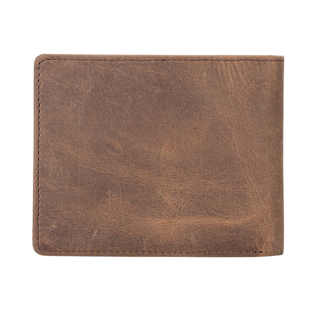 Marky Leather Wallet and Card Holder, 10 Card Compartments, Antique Brown