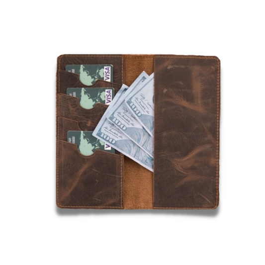 CheckBook 6.5 inch Compatible Leather Card Holder Case G6 Brown