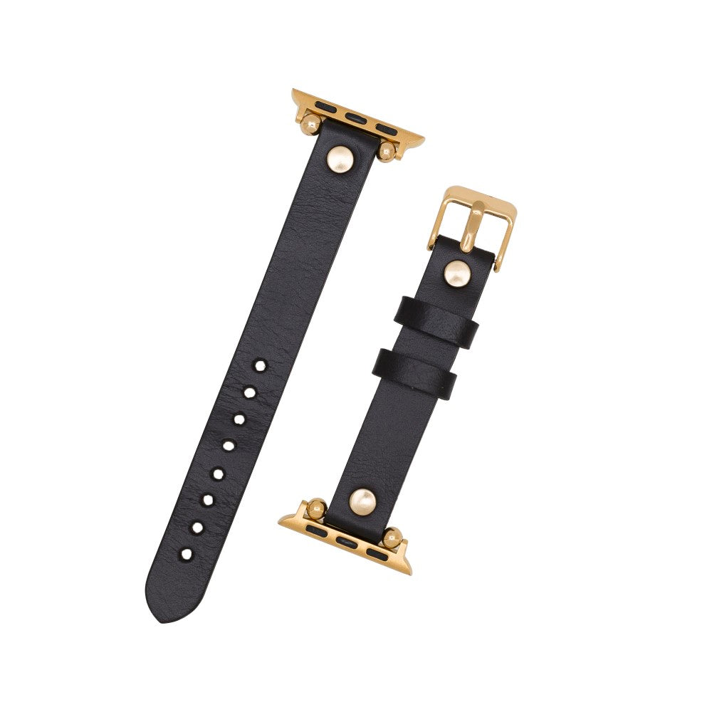 Apple Watch Uyumlu Deri Kordon GT RST1 Siyah