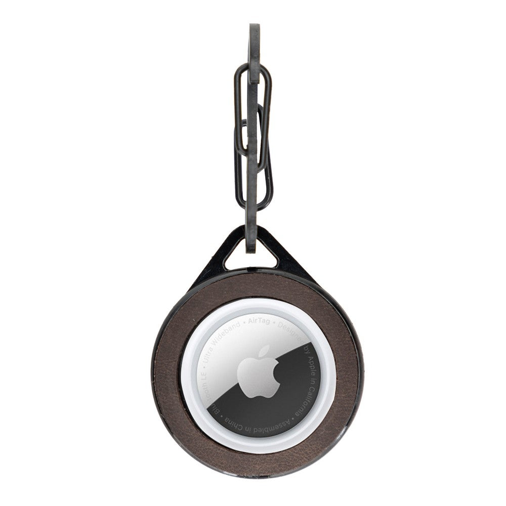 Apple AirTag Uyumlu Deri Anahtarlık Pelit TN03 Kahve