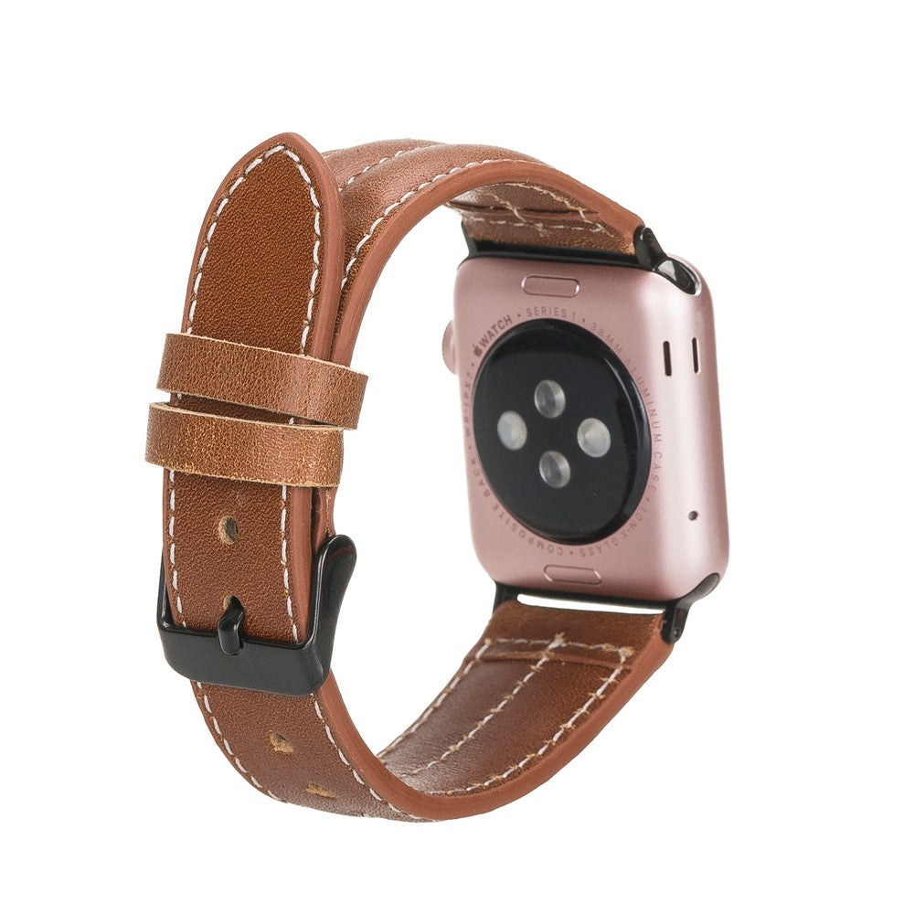 Apple Watch Uyumlu Deri Kordon, Spor Model, Sütlü Kahve