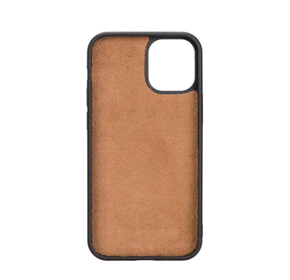 Apple iPhone 12 mini Uyumlu Deri Cüzdanlı Kılıf RST2EF Taba