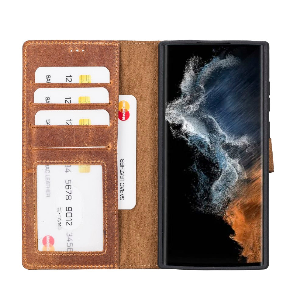 Samsung Galaxy S22 Ultra Compatible Leather Wallet Case Liluri G19