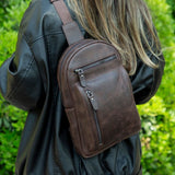 Hakiki Deri Kadın-Erkek Çapraz Sırt Çantası - Blake