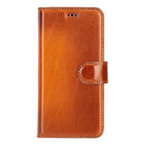 Samsung Galaxy S24 Uyumlu, Deri Cüzdanlı Kılıf, Rustik Kahverengi - Magic