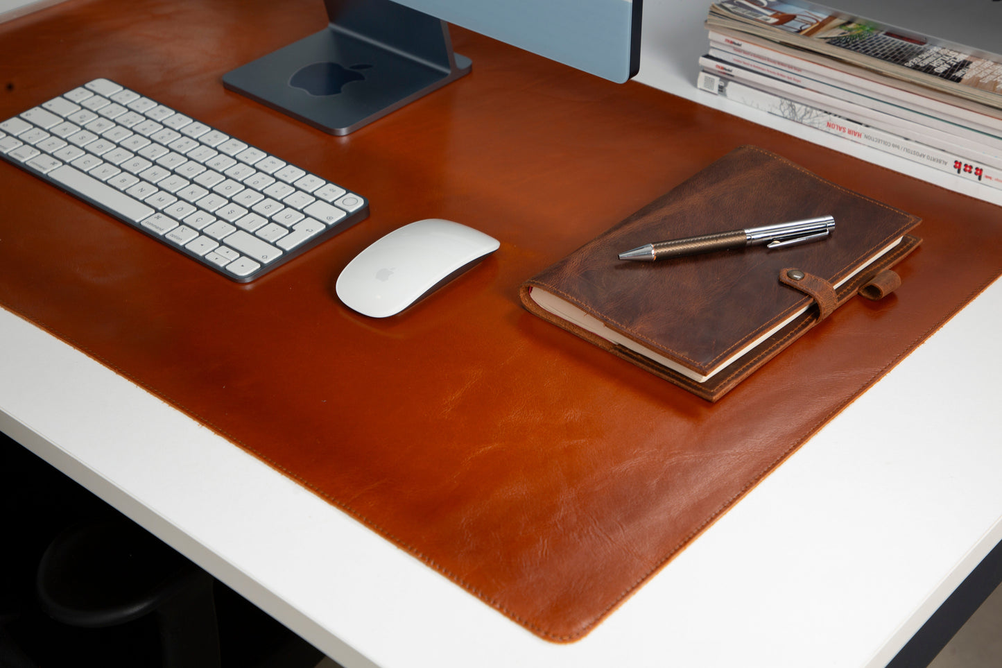 Natty Leather Natural Desk Mat (96 cm x 28 cm)