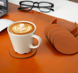 Divine Cup Leather Coaster Set