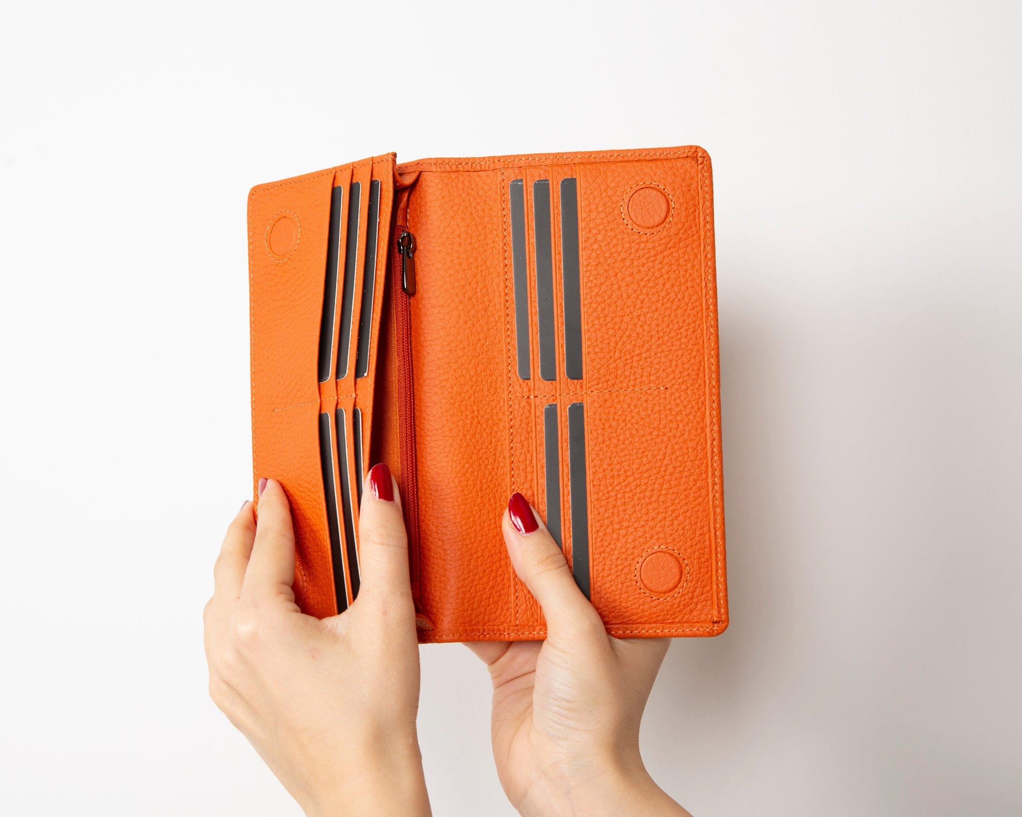 Hakiki Deri Telefon Bölmeli Kadın ve Erkek Cüzdan - Aura