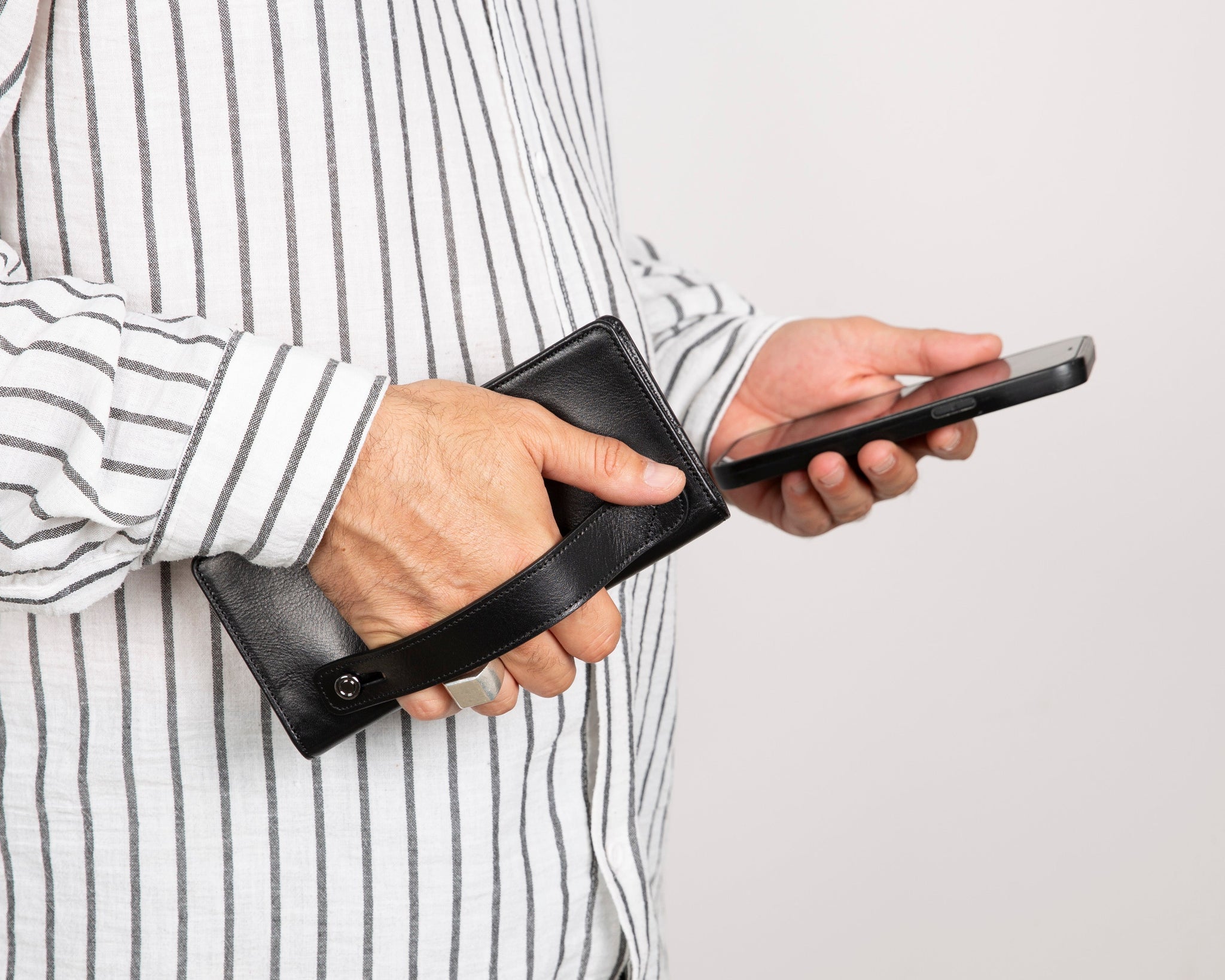 Hakiki Deri Telefon Bölmeli Kadın ve Erkek Cüzdan - Aura