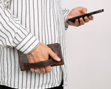 Hakiki Deri Telefon Bölmeli Kadın ve Erkek Cüzdan - Aura