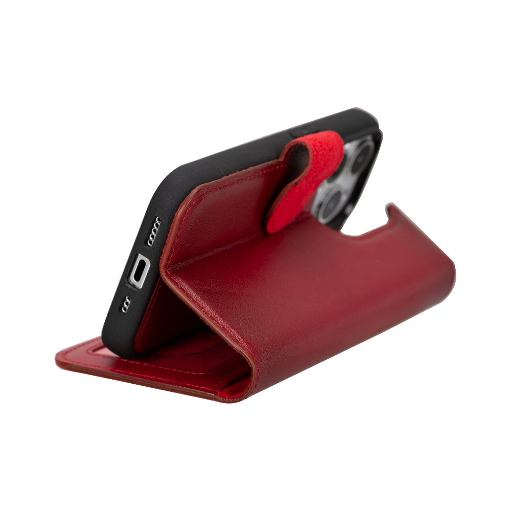 iPhone 16 Pro Uyumlu Hakiki Deri Cüzdanlı Kılıf - Magic