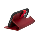 iPhone 16 Pro Max Uyumlu Hakiki Deri Cüzdanlı Kılıf - Magic