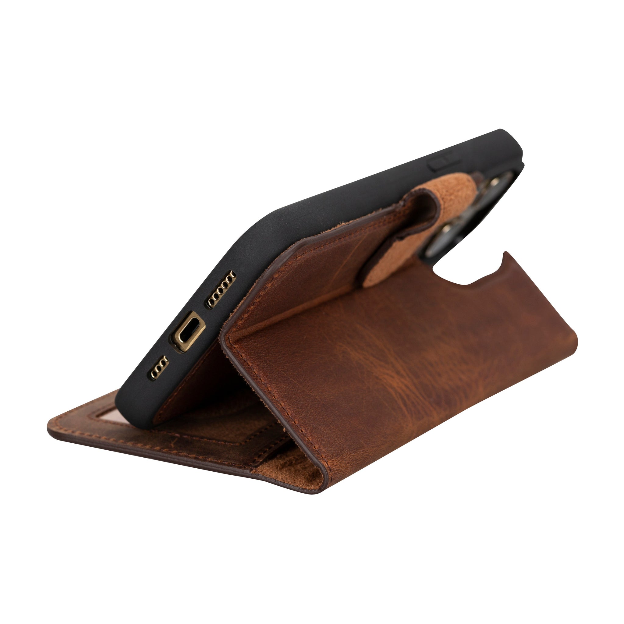 iPhone 16 Pro Uyumlu Hakiki Deri Cüzdanlı Kılıf - Magic