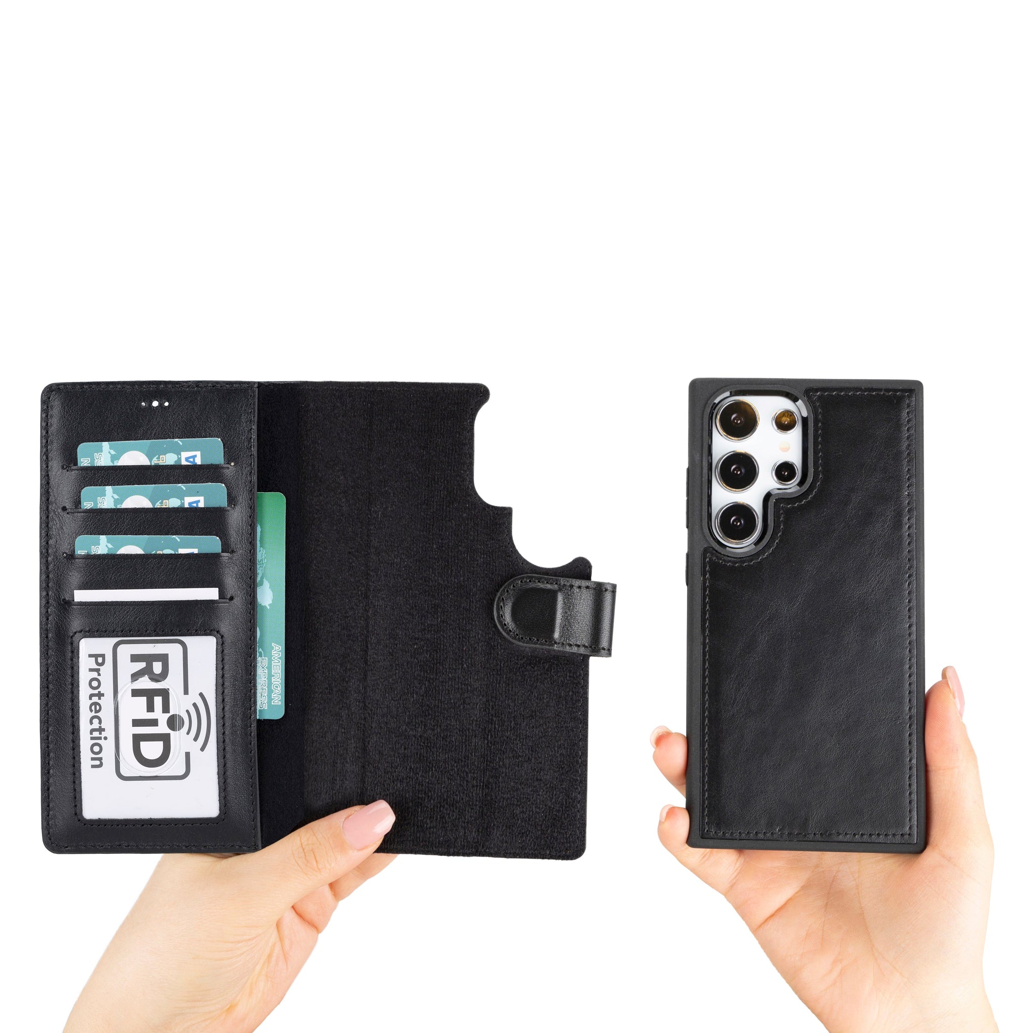 Samsung Galaxy S25 Ultra Uyumlu Hakiki Deri Cüzdanlı Kılıf - Magic