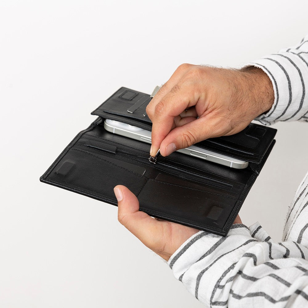 Kadın ve Erkek için Hakiki Telefon Bölmeli Deri Cüzdan - Tenuta