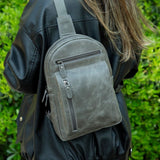 Hakiki Deri Kadın-Erkek Çapraz Sırt Çantası - Blake