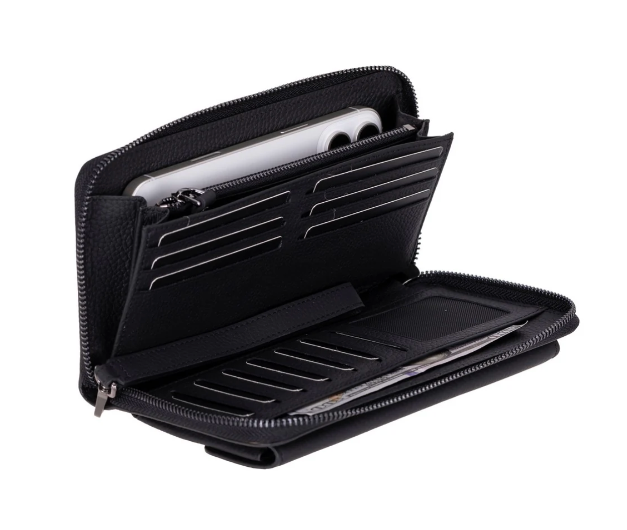 Hakiki Deri Kadın-Erkek El Askılı Telefon Bölmeli Cüzdan - Aristo