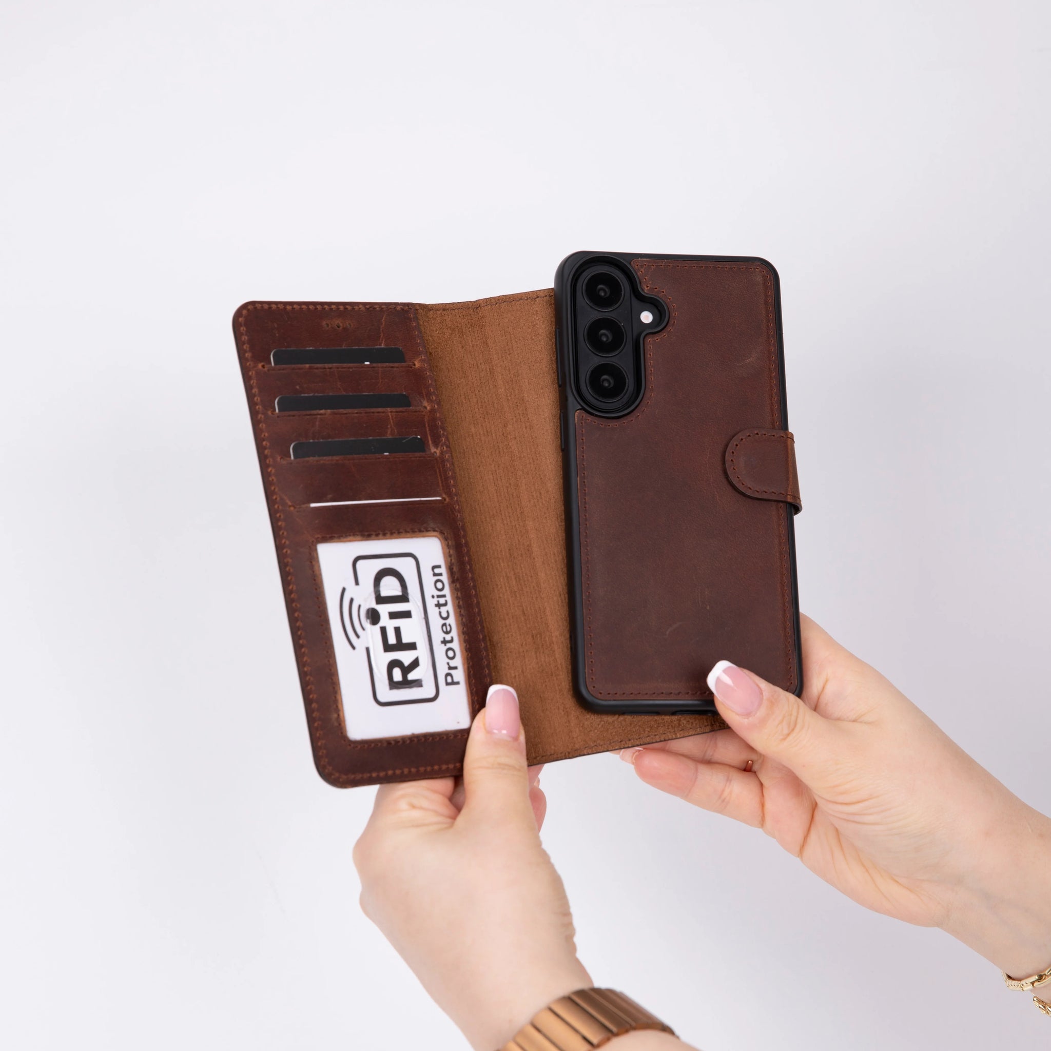 Samsung Galaxy S26 Uyumlu Hakiki Deri Cüzdanlı Kılıf - Magic