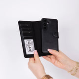 Samsung Galaxy S26 Uyumlu Hakiki Deri Cüzdanlı Kılıf - Magic