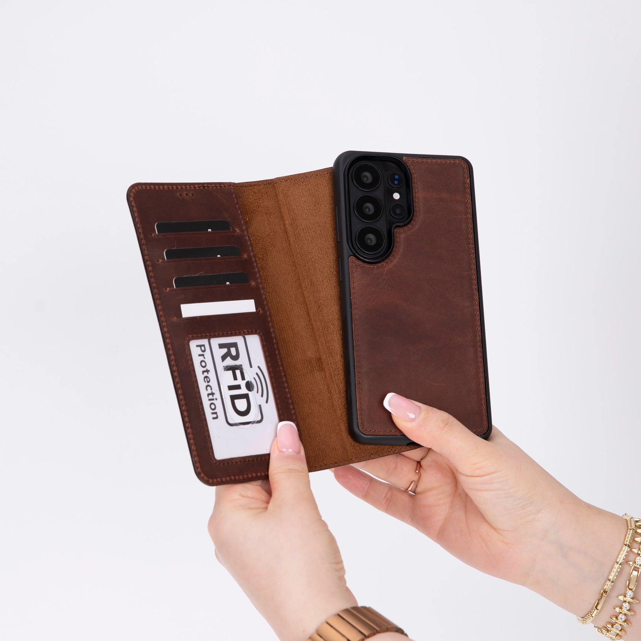 Samsung Galaxy S26 Ultra Uyumlu Hakiki Deri Cüzdanlı Kılıf - Magic