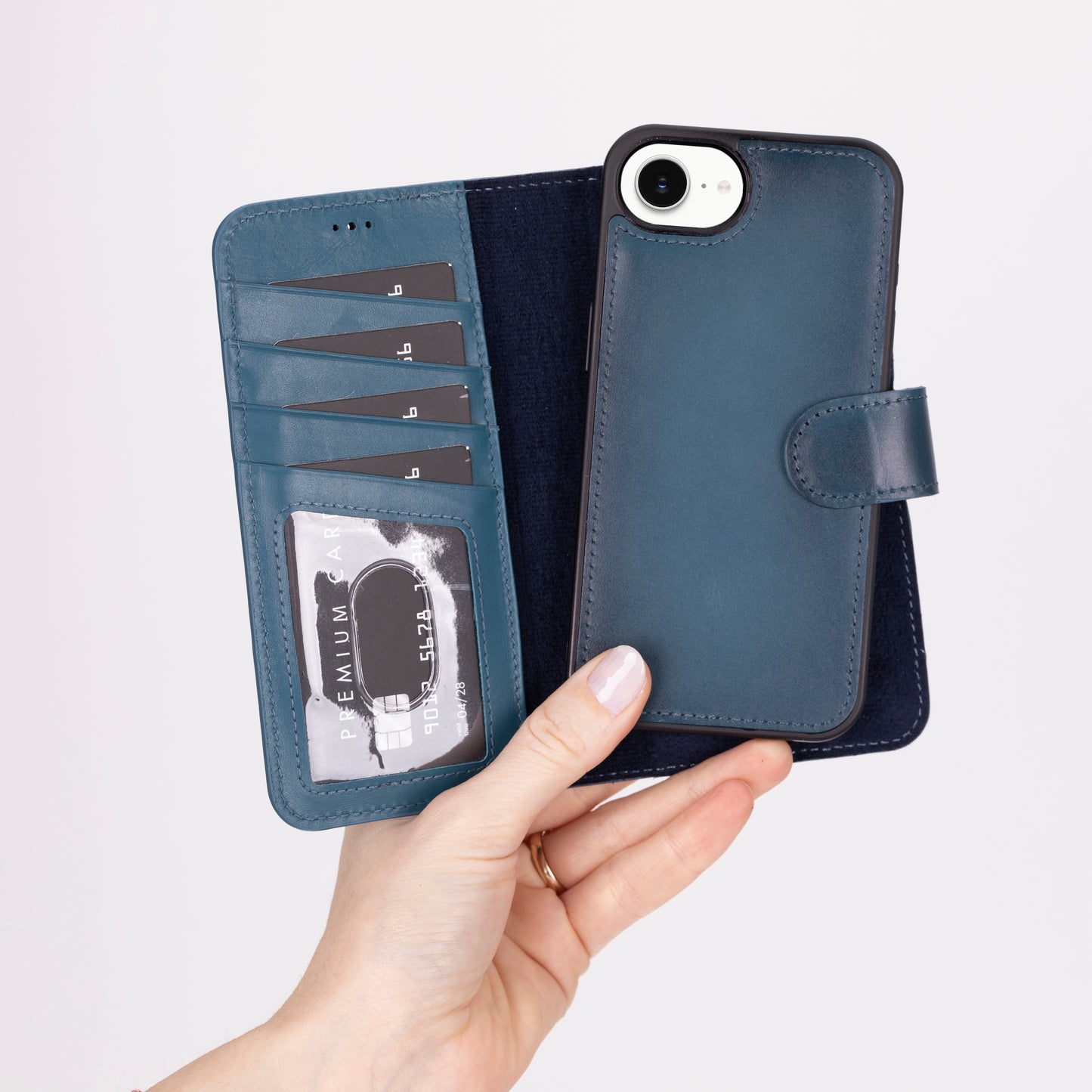 iPhone 16e Uyumlu Hakiki Deri Cüzdanlı Kılıf  - Magic