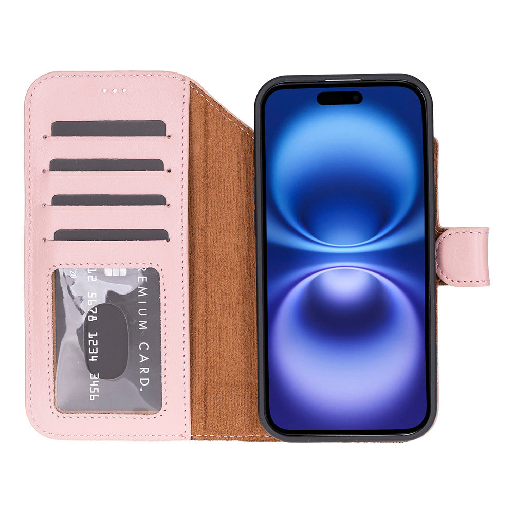 Apple iPhone 17 Air Max Uyumlu Hakiki Deri Cüzdanlı Kılıf