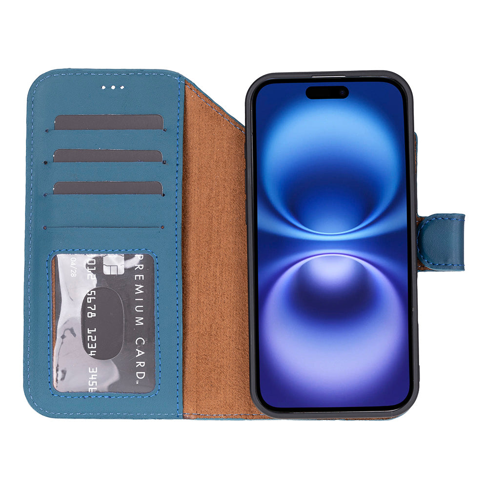 Apple iPhone 17 Air Max Uyumlu Hakiki Deri Cüzdanlı Kılıf