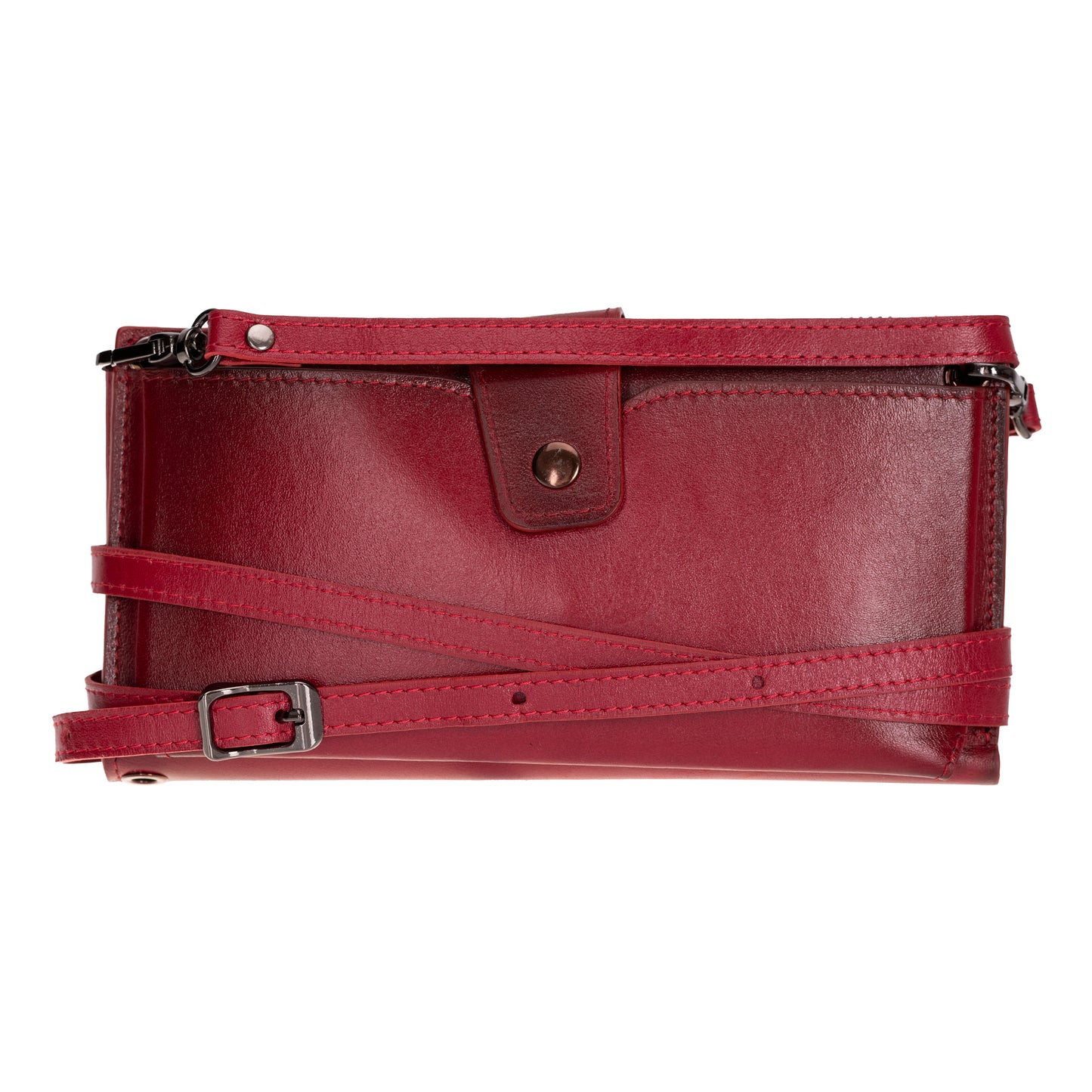 Hakiki Deri Omuz Askılı Çapraz Çanta Kırmızı - Lozan Strap