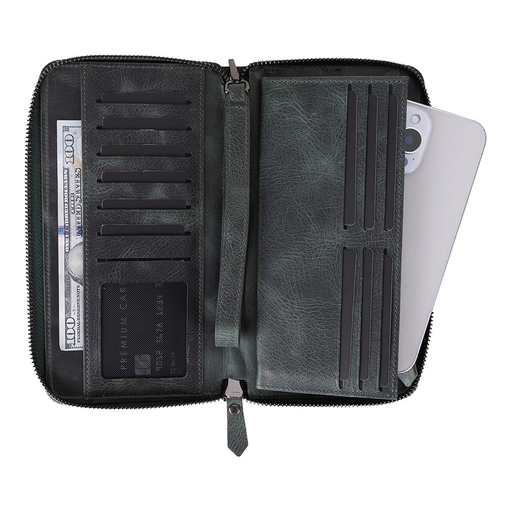 Hakiki Deri Kadın-Erkek El Askılı Telefon Bölmeli Cüzdan - Aristo