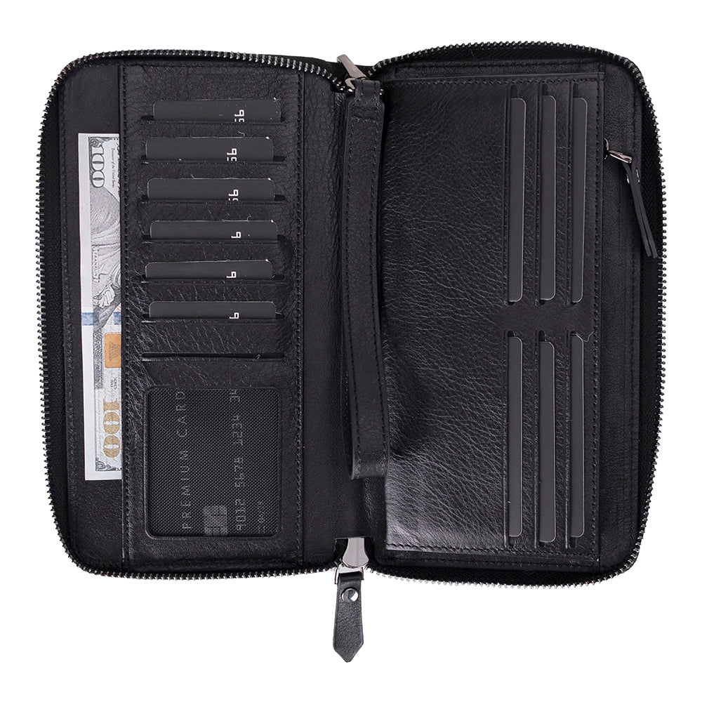 Hakiki Deri Kadın-Erkek El Askılı Telefon Bölmeli Cüzdan - Aristo