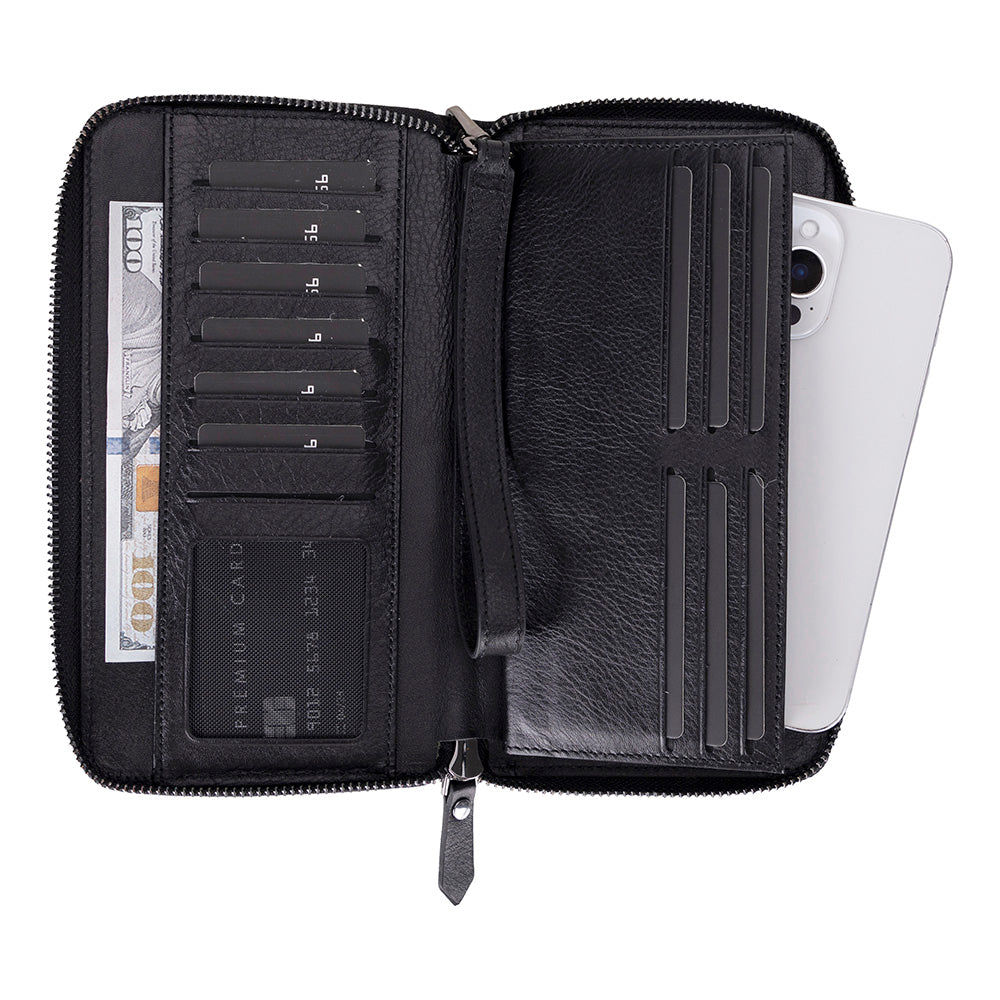 Hakiki Deri Kadın-Erkek El Askılı Telefon Bölmeli Cüzdan - Aristo