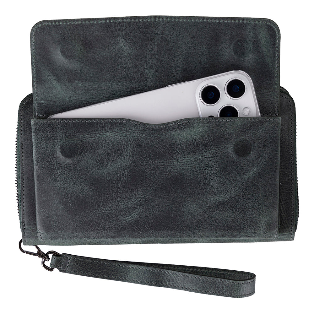 Hakiki Deri Kadın-Erkek El Askılı Telefon Bölmeli Cüzdan - Aristo