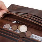 Hakiki Deri Telefon Bölmeli Kadın ve Erkek Cüzdan - Aura