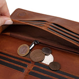 Hakiki Deri Telefon Bölmeli Kadın ve Erkek Cüzdan - Aura