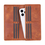 Hakiki Deri Telefon Bölmeli Kadın ve Erkek Cüzdan - Aura