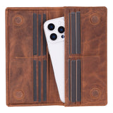 Hakiki Deri Telefon Bölmeli Kadın ve Erkek Cüzdan - Aura