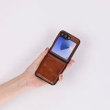 Samsung Z Flip 6 Hakiki Deri Kılıf - Flex