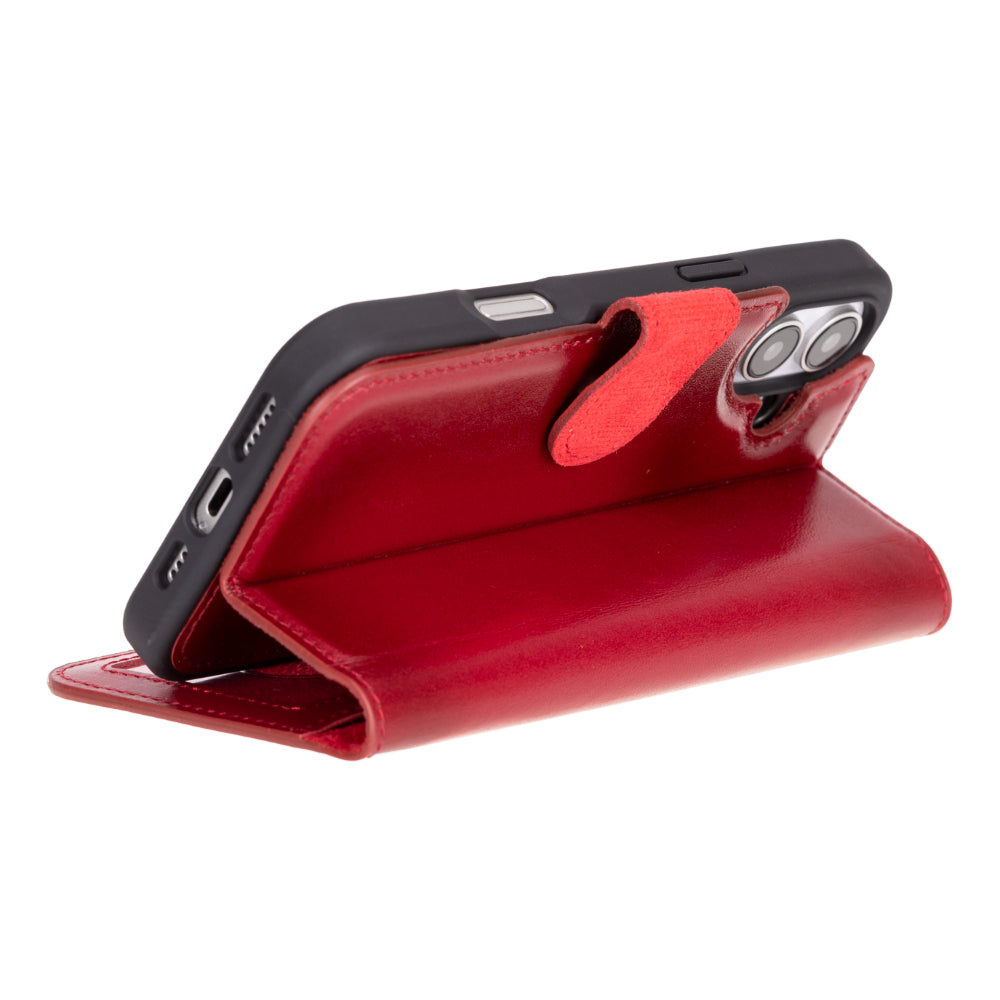 iPhone 16 Plus Uyumlu Hakiki Deri Cüzdanlı Kılıf  - Magic