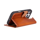 iPhone 16 Pro Max Uyumlu Hakiki Deri Cüzdanlı Kılıf - Magic