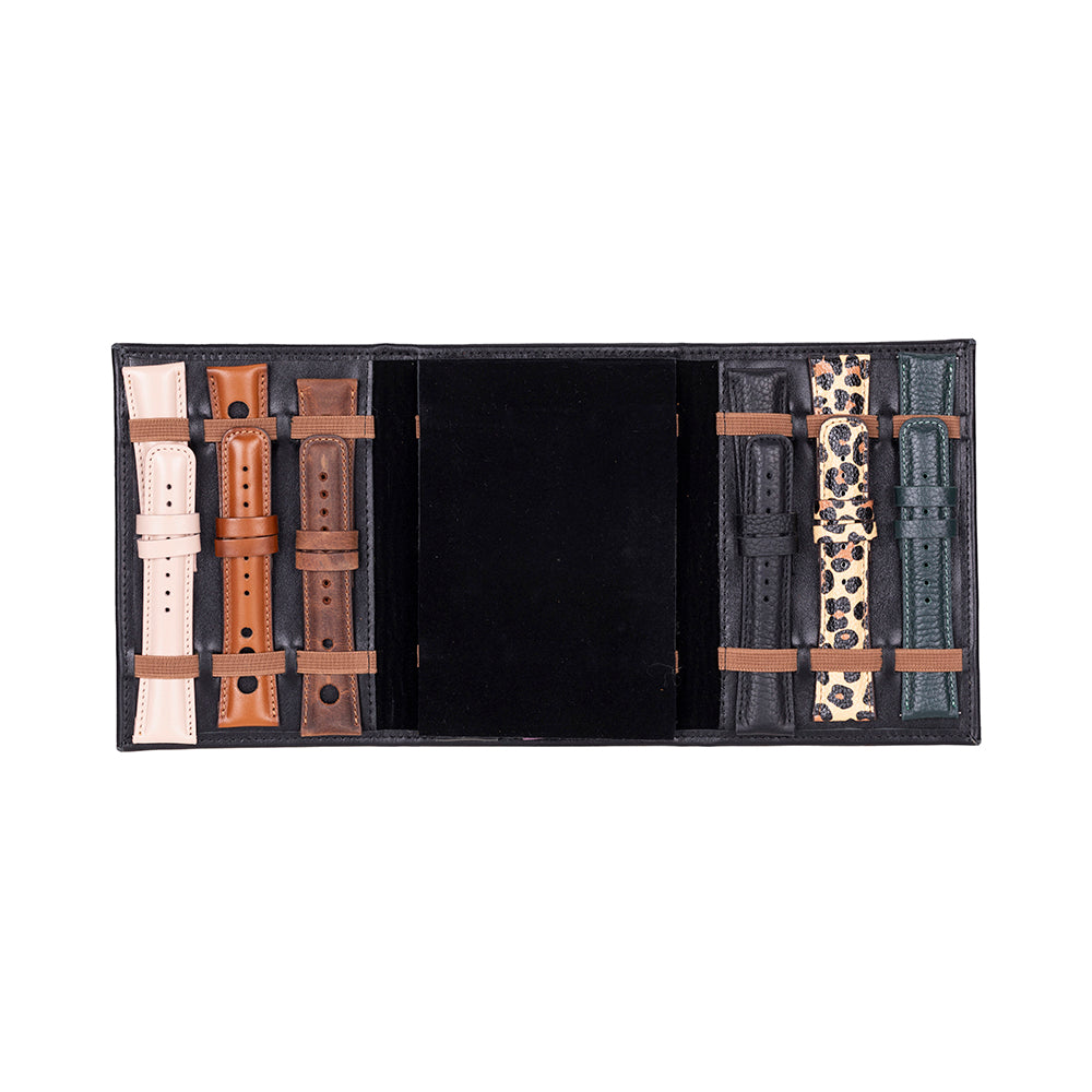 Hakiki Deri Saat Kordonu Taşıma Çantası - Triple