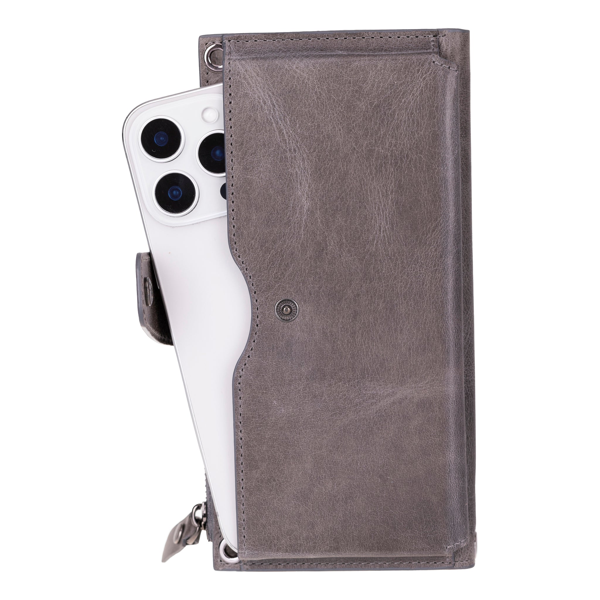 Hakiki Deri Omuz Askılı Çapraz Çanta Gri - Lozan Strap