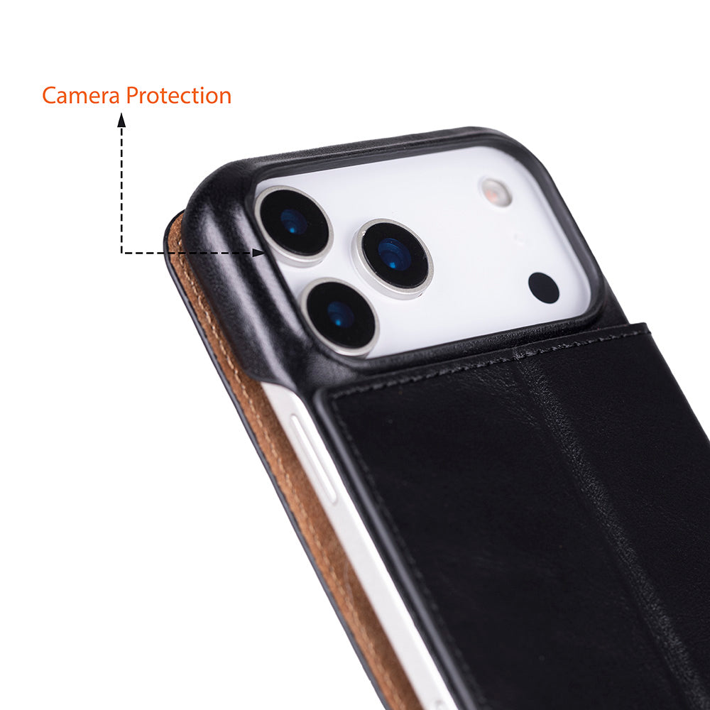 iPhone 17 Pro Max Hakiki Deri Kartlıklı Telefon Kılıfı - Sonat