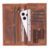 Kadın ve Erkek için Hakiki Telefon Bölmeli Deri Cüzdan - Tenuta