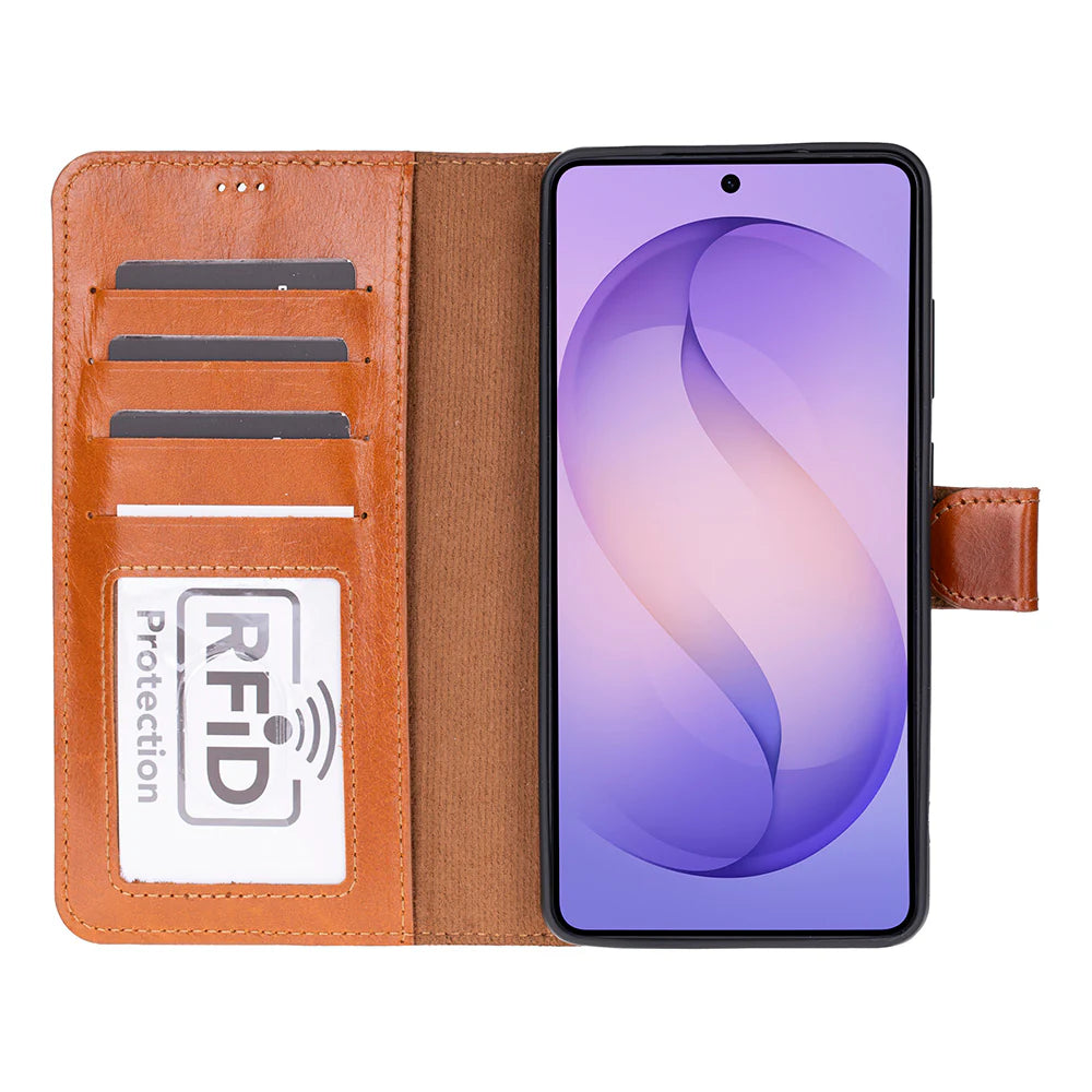 Samsung Galaxy S26 Ultra Uyumlu Hakiki Deri Cüzdanlı Kılıf - Magic