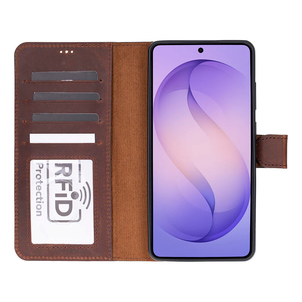 Samsung Galaxy S26 Ultra Uyumlu Hakiki Deri Cüzdanlı Kılıf - Magic