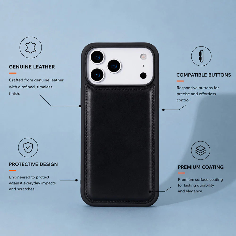 iPhone 17 Pro Hakiki Deri Kılıf - Flex