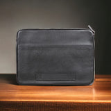 Awe 16 inç MacBook ve PC Uyumlu Deri Kılıf Dokulu Siyah