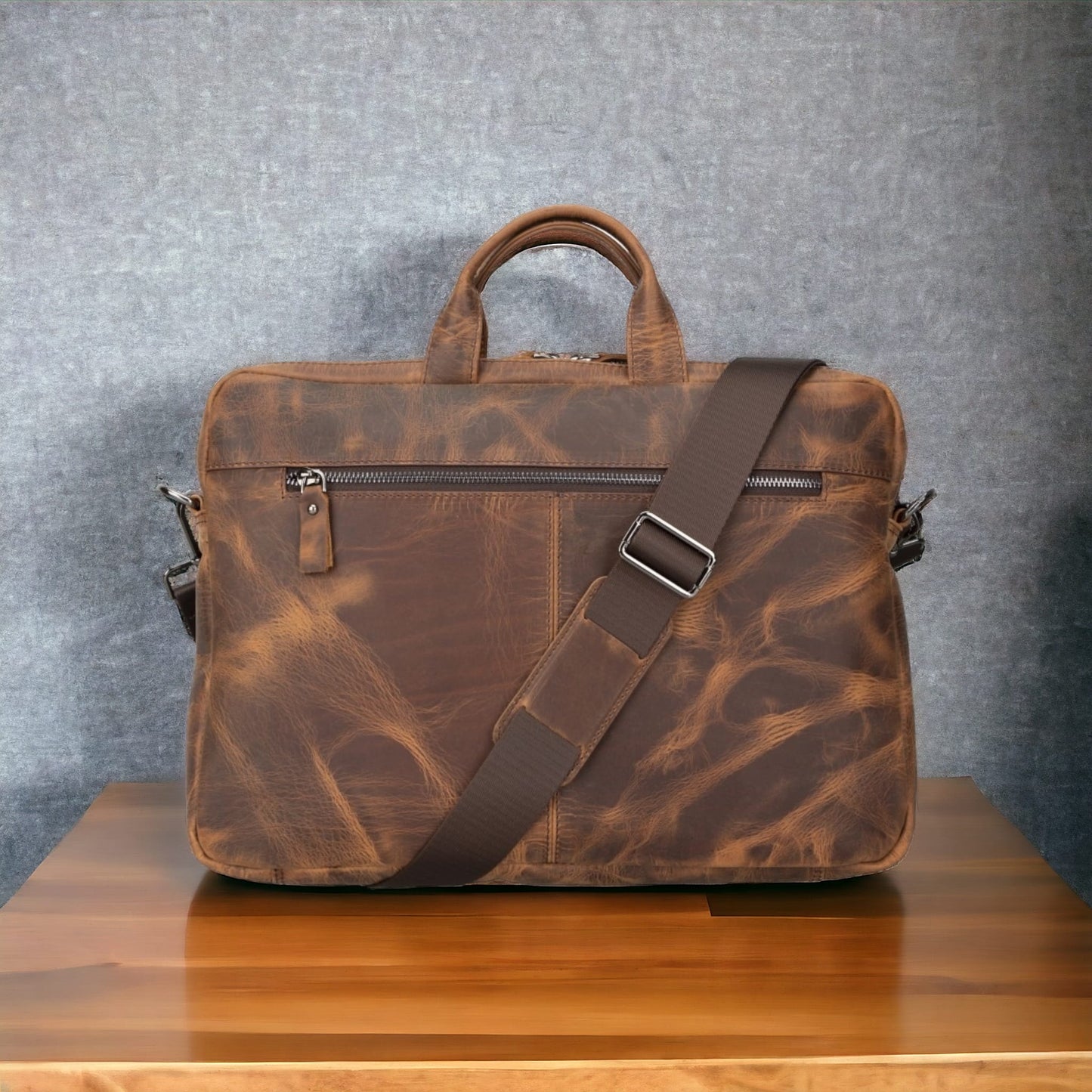 Apollo 13-14 inç MacBook ve PC Uyumlu Deri Çanta Antik Kahve