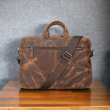 Apollo 15-16 inç MacBook ve PC Uyumlu Deri Çanta Antik Kahve